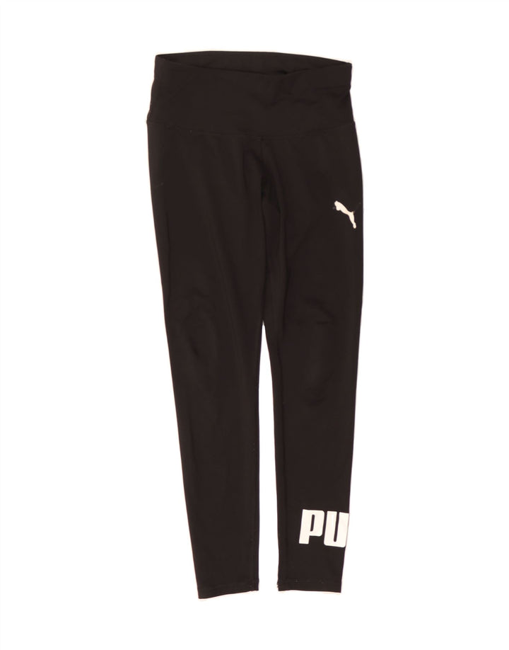 PUMA Womens Graphic Leggings UK 10 Small Black Vintage Puma and Second-Hand Puma from Messina Hembry 