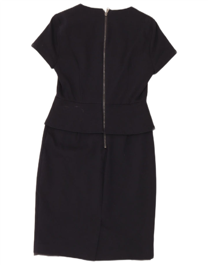 Ted Baker Vestido Peplum para Mujer Talla 2 Pequeño Algodón Azul Marino