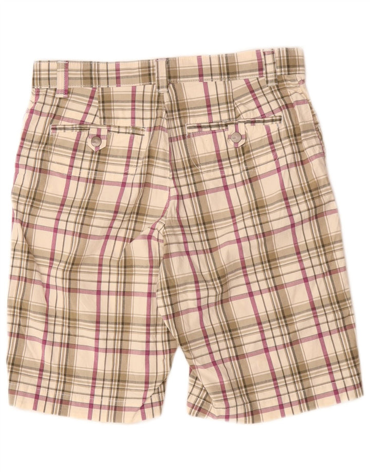 Lee - Pantalones cortos casuales para mujer US 8 mediano W30 beige a cuadros de algodón