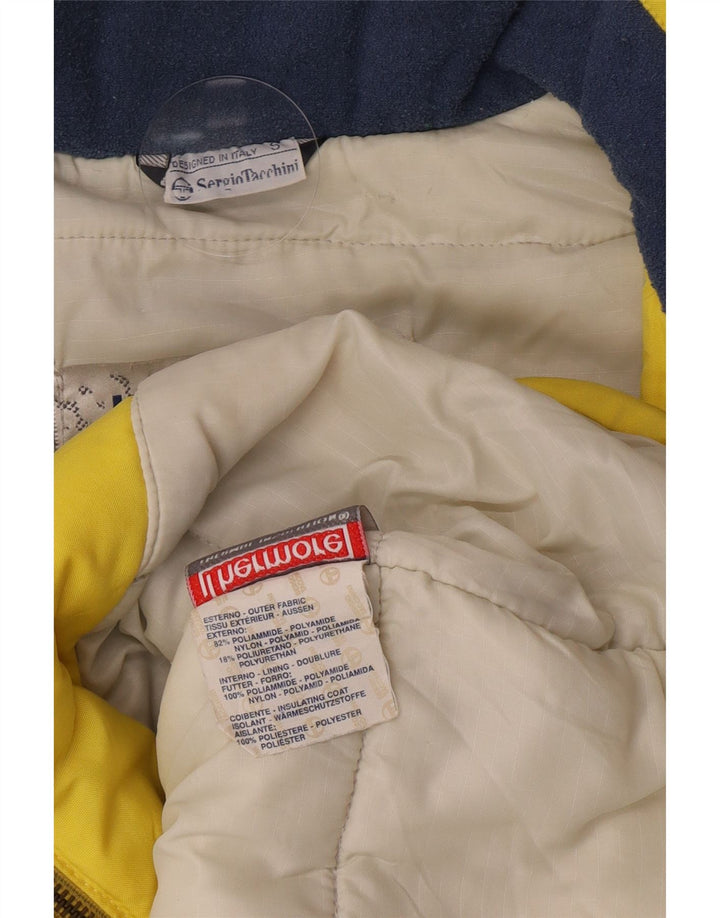 Sergio Tacchini Chaqueta de esquí con capucha para hombre UK 36 Small Yellow Colourblock