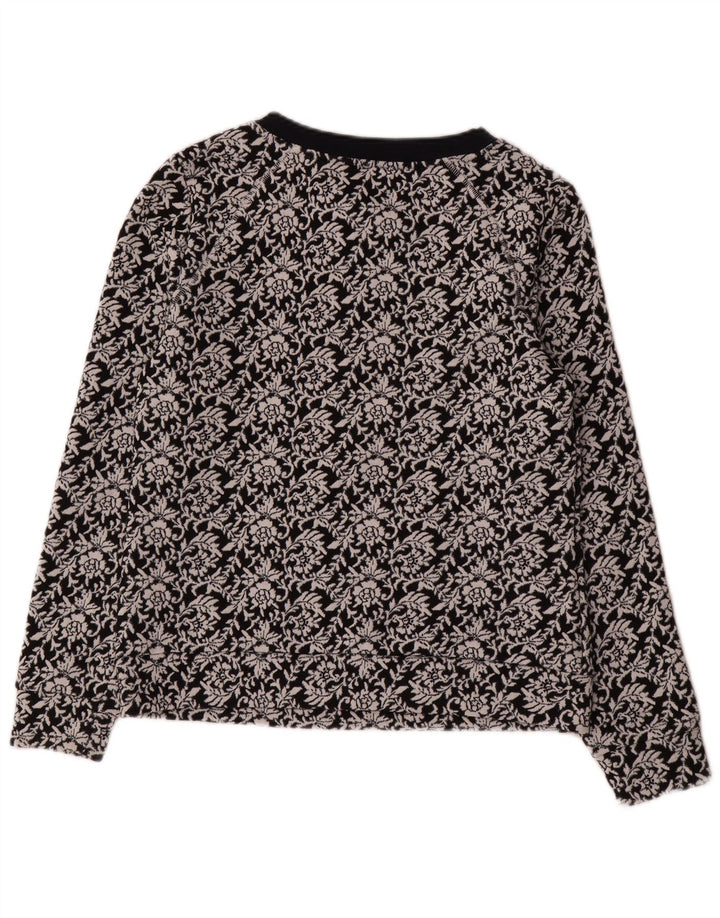 Ted Baker - Sudadera para mujer, talla 2, talla pequeña, algodón floral negro