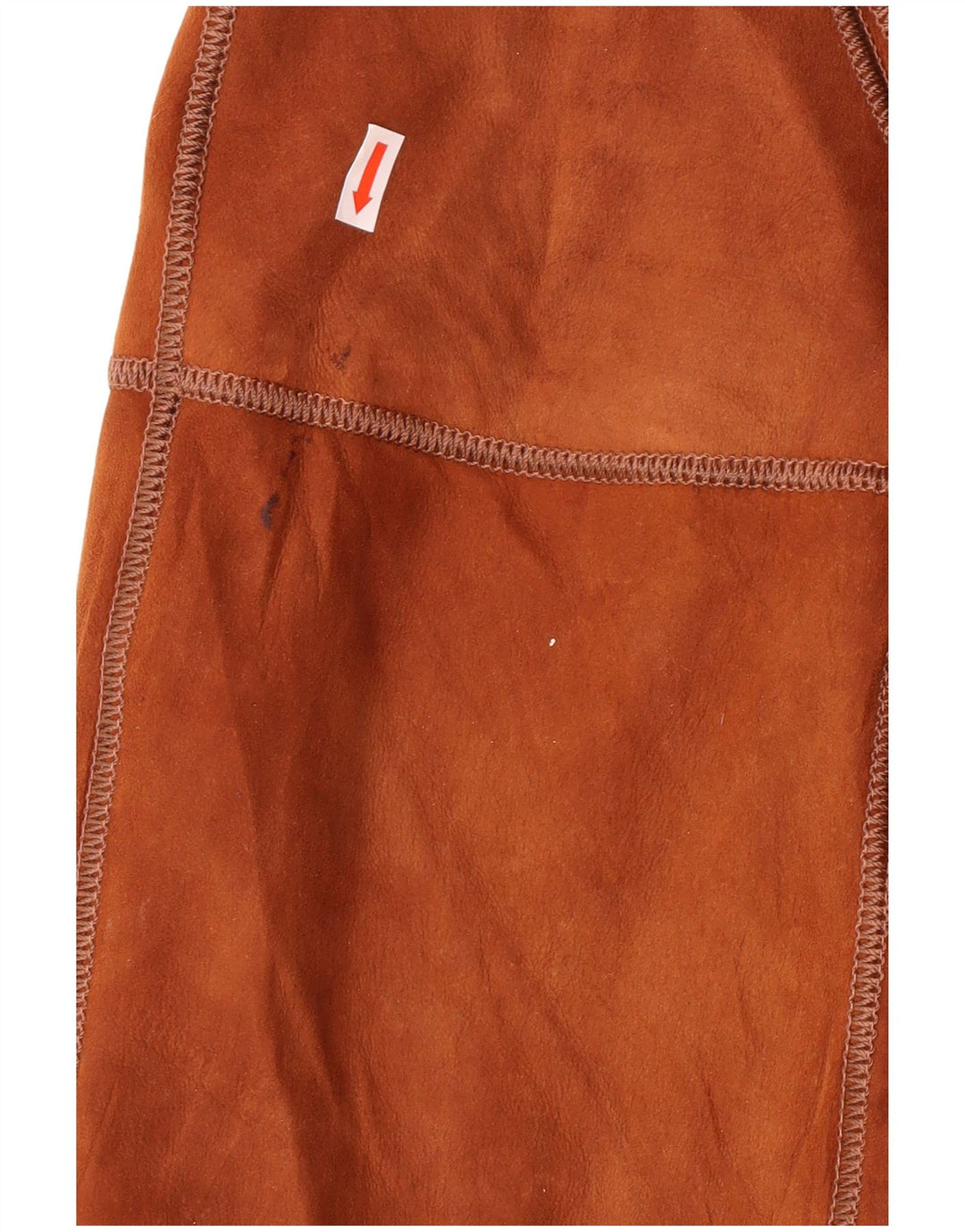 VINTAGE Abrigo de piel de oveja para mujer IT 44 Cuero marrón medio