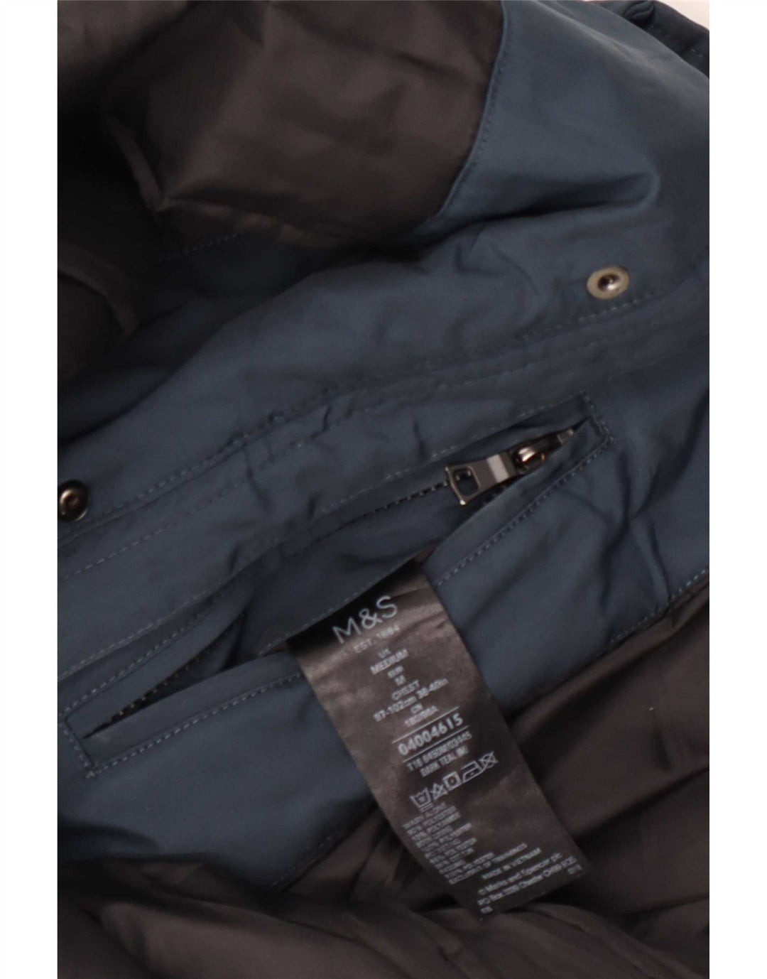 Marks & Spencer Chaqueta cortavientos con capucha para hombre UK 38 Poliéster azul medio