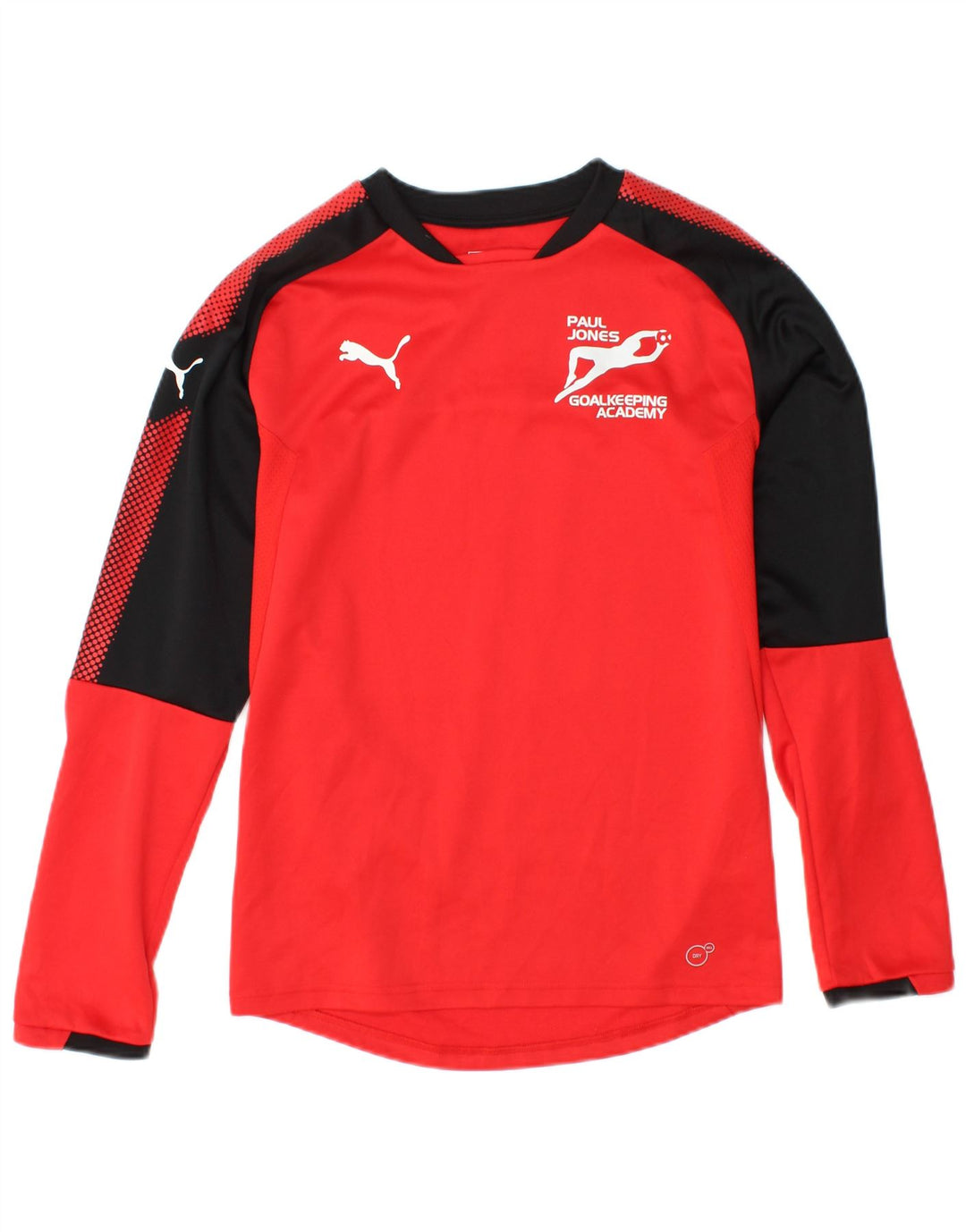 PUMA Top gráfico de manga larga para hombre XS Poliéster color block rojo