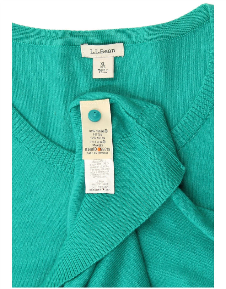 L.L.BEAN Suéter tipo cárdigan para mujer UK 40 XL Algodón turquesa