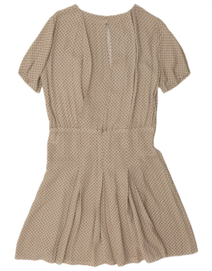 Joseph Vestido acampanado para mujer EU 38 Seda mediana beige con lunares