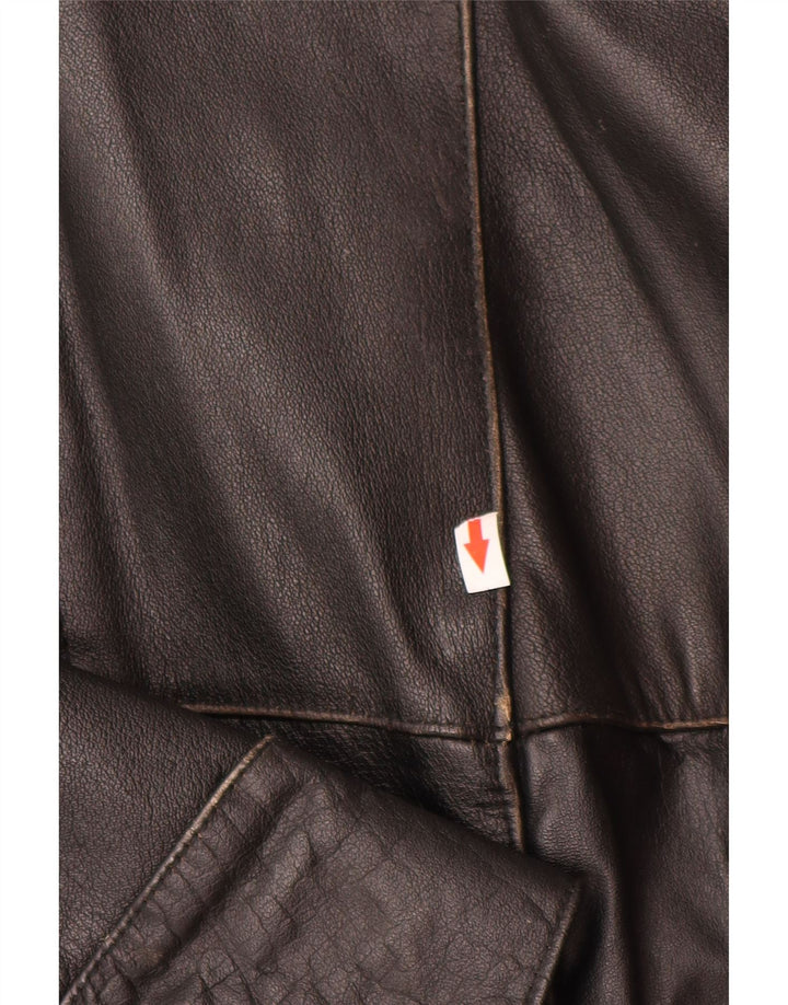 Vintage chaqueta de cuero para hombre Reino Unido 38 cuero negro medio