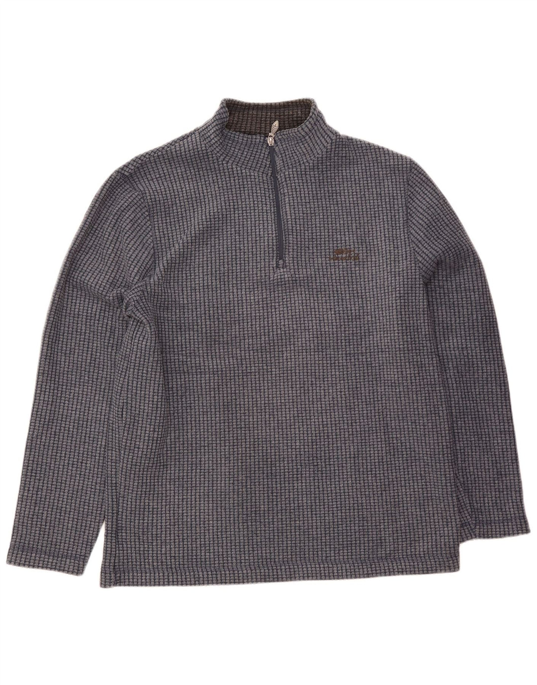 Weird Fish Jersey de forro polar con cuello y cremallera para hombre XL Poliéster azul marino