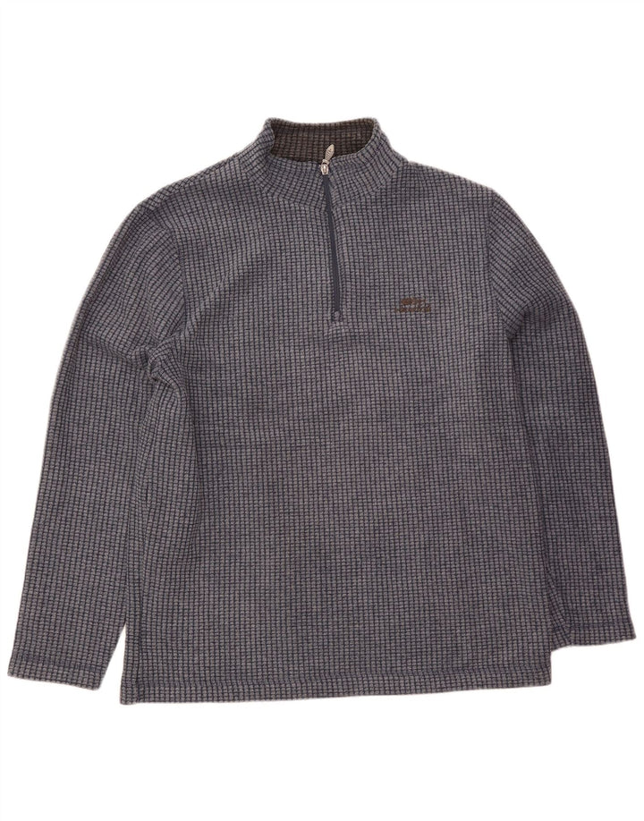 Weird Fish Jersey de forro polar con cuello y cremallera para hombre XL Poliéster azul marino