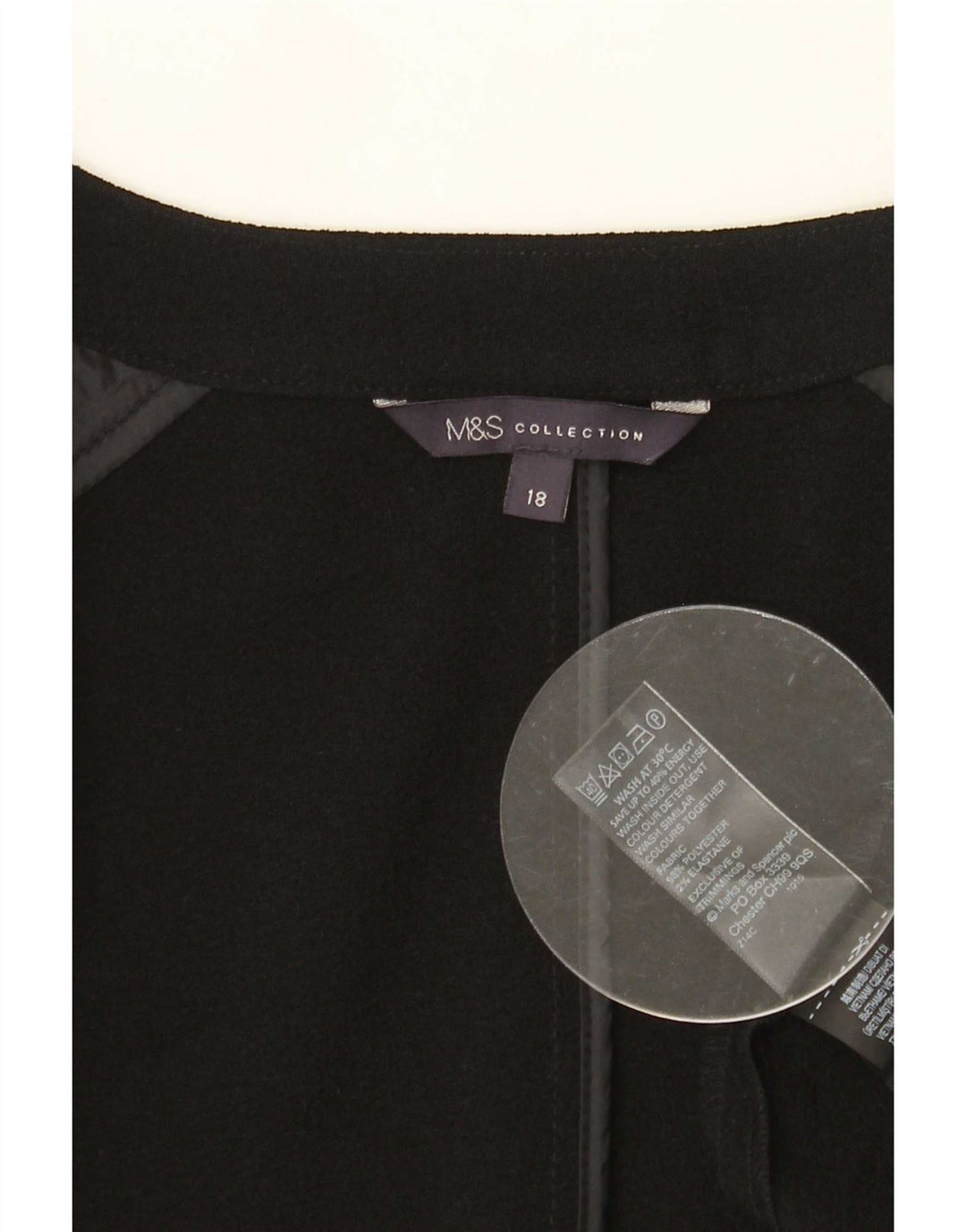 Marks & Spencer Chaleco largo para mujer UK 40 XL Poliéster negro