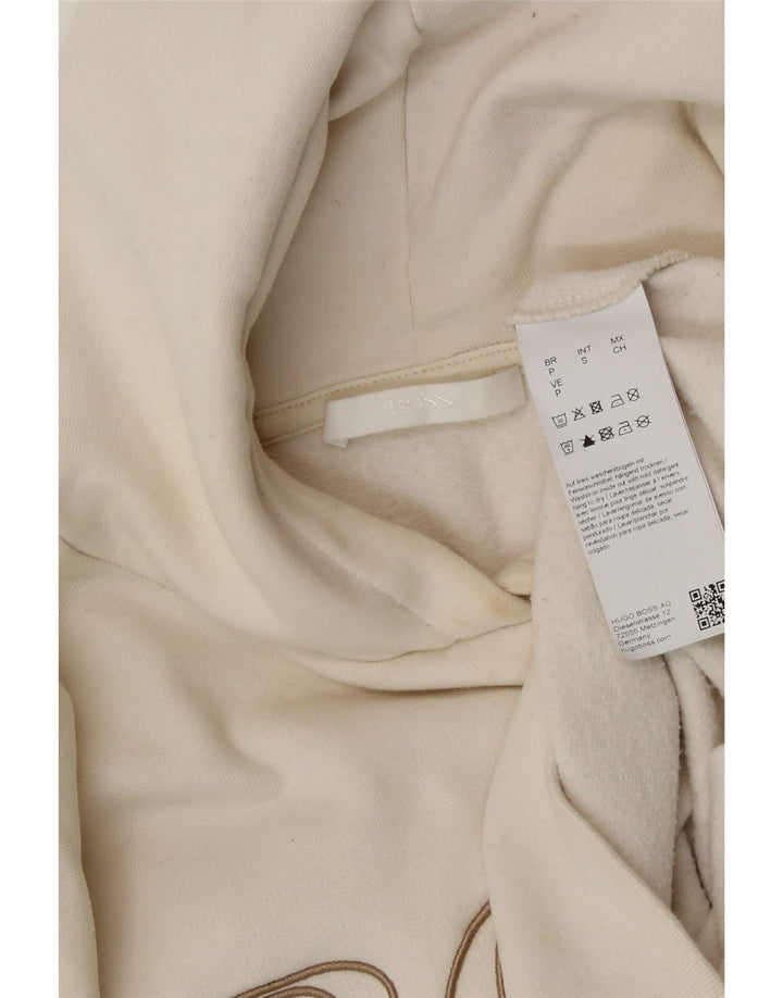 HUGO BOSS Jersey con capucha extragrande y gráfico para mujer UK 10 Small Off White