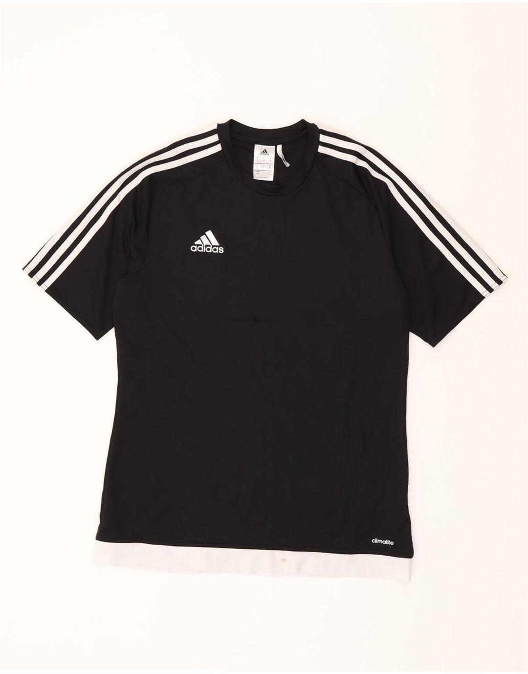 Camiseta ADIDAS Climalite para hombre Top medio negro color block poliéster