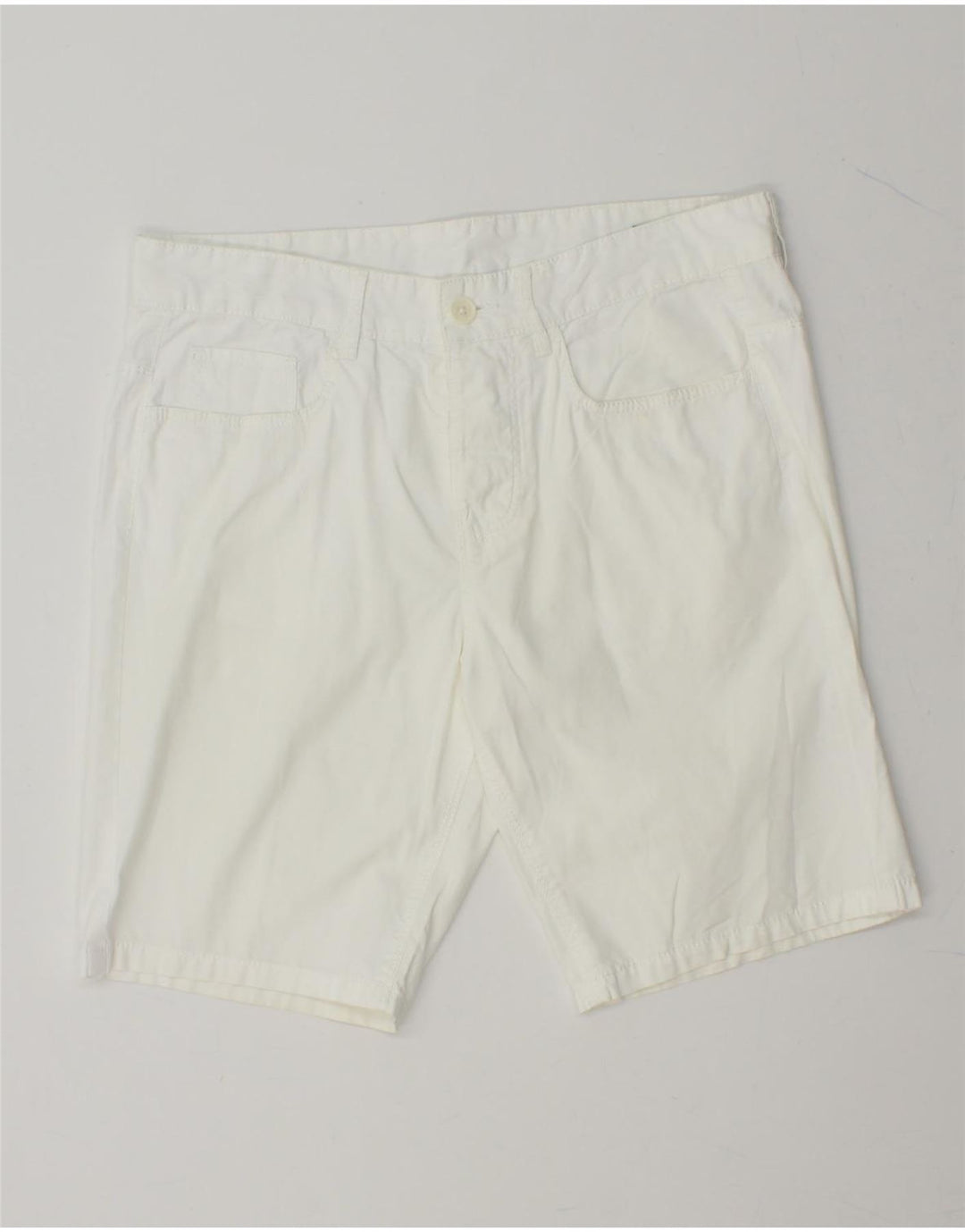 BENETTON Womens Casual Shorts IT 44 Medium W32  White Cotton Vintage Benetton and Second-Hand Benetton from Messina Hembry 