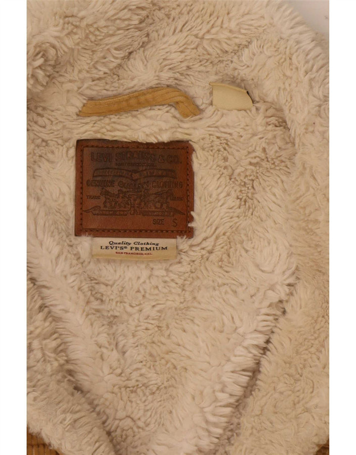Levi's Chaqueta de pana Sherpa corta extragrande para mujer UK 10 Small Beige