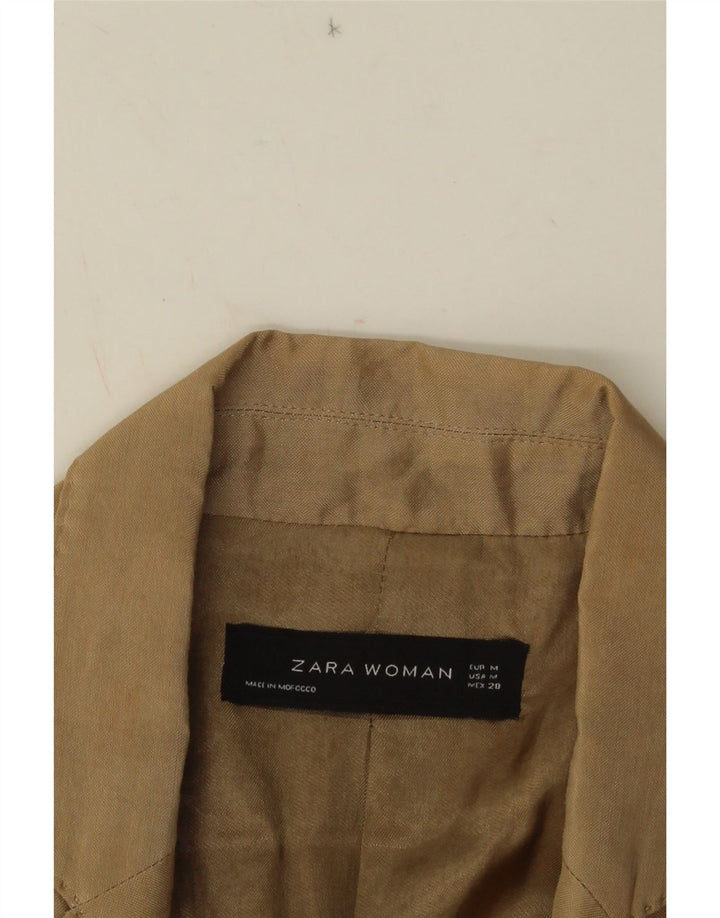 Zara Mujer Chaqueta Blazer De 1 Botón UK 42 Medium Beige