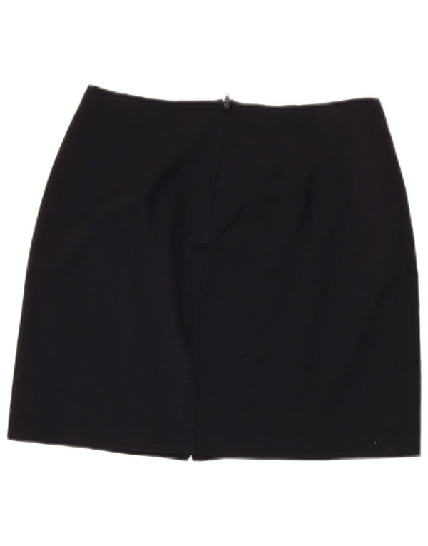 Minifalda Benetton Mujer IT 44 Medium W28 Lana Virgen Azul Marino