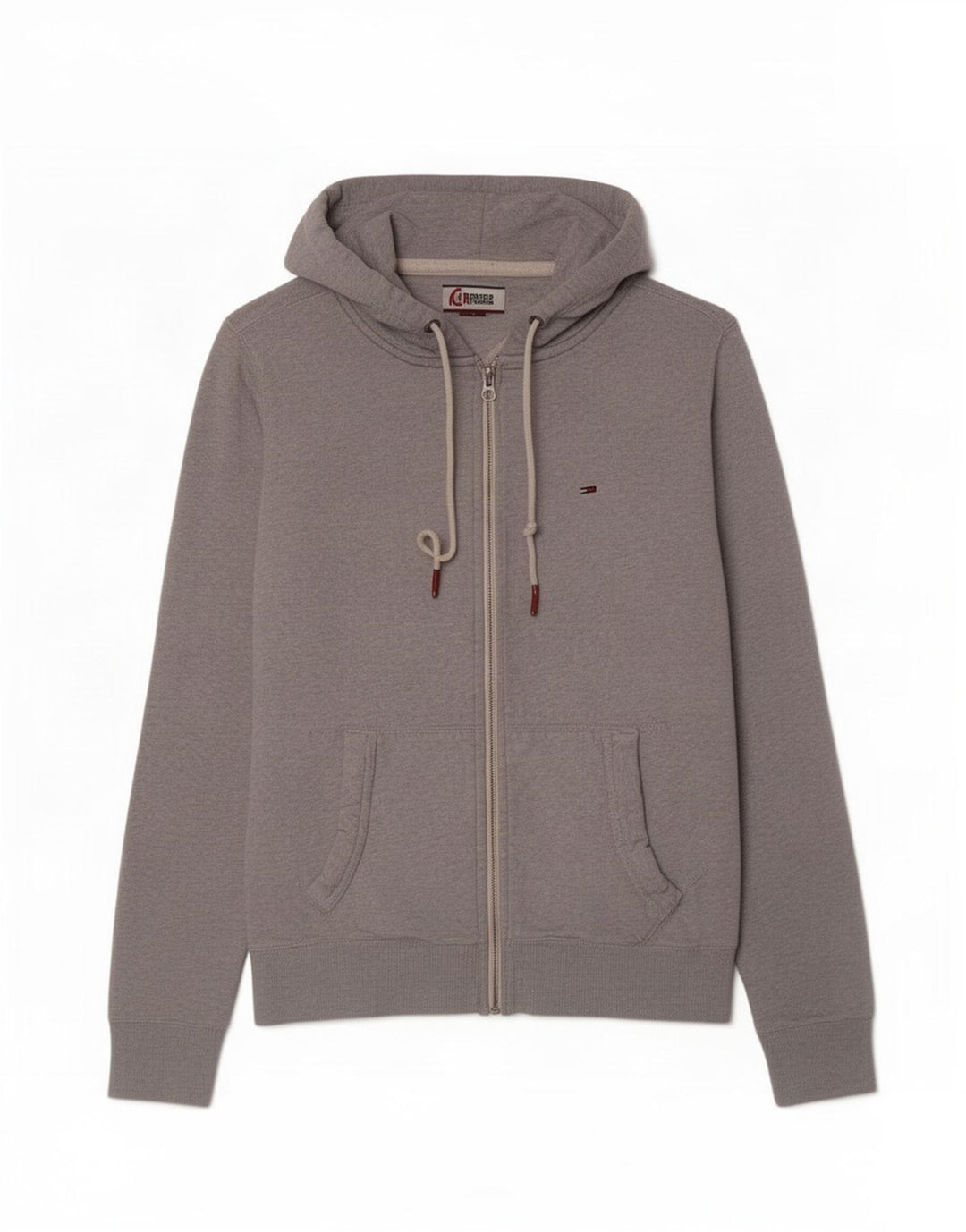 Tommy Hilfiger Suéter con capucha y cremallera para hombre Gris medio