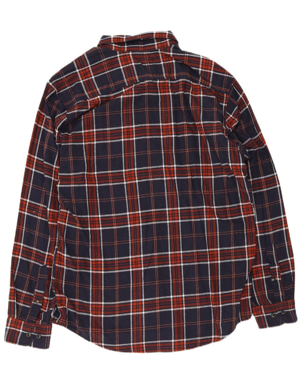 Jack & Jones Hombre Camisa De Franela XL Azul Marino Cuadros Algodón