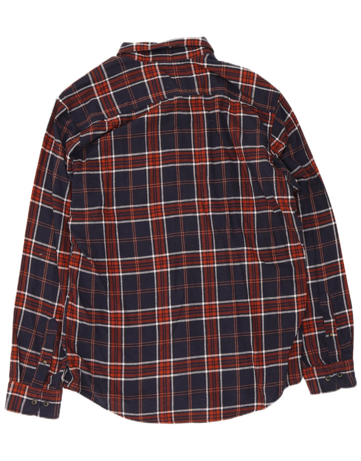 Jack & Jones Hombre Camisa De Franela XL Azul Marino Cuadros Algodón