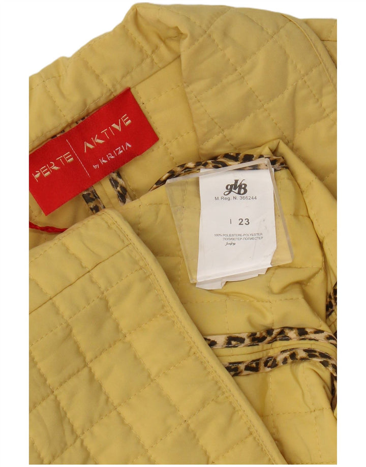Perte by Krizia Chaqueta tipo blazer acolchada con 3 botones para mujer, talla 23, color amarillo mediano