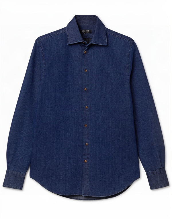 Zara Camisa Hombre EU 38 Small Azul Marino Rayas Algodón