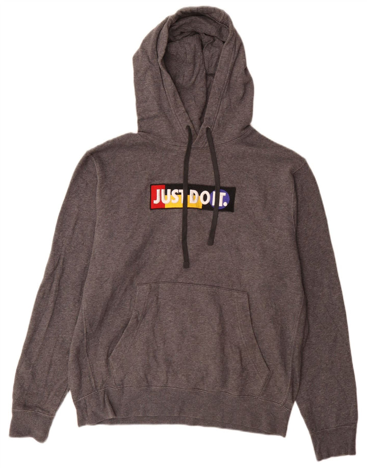 Nike Hombre Sudadera Con Capucha Gráfica Jersey De Algodón Gris Medio