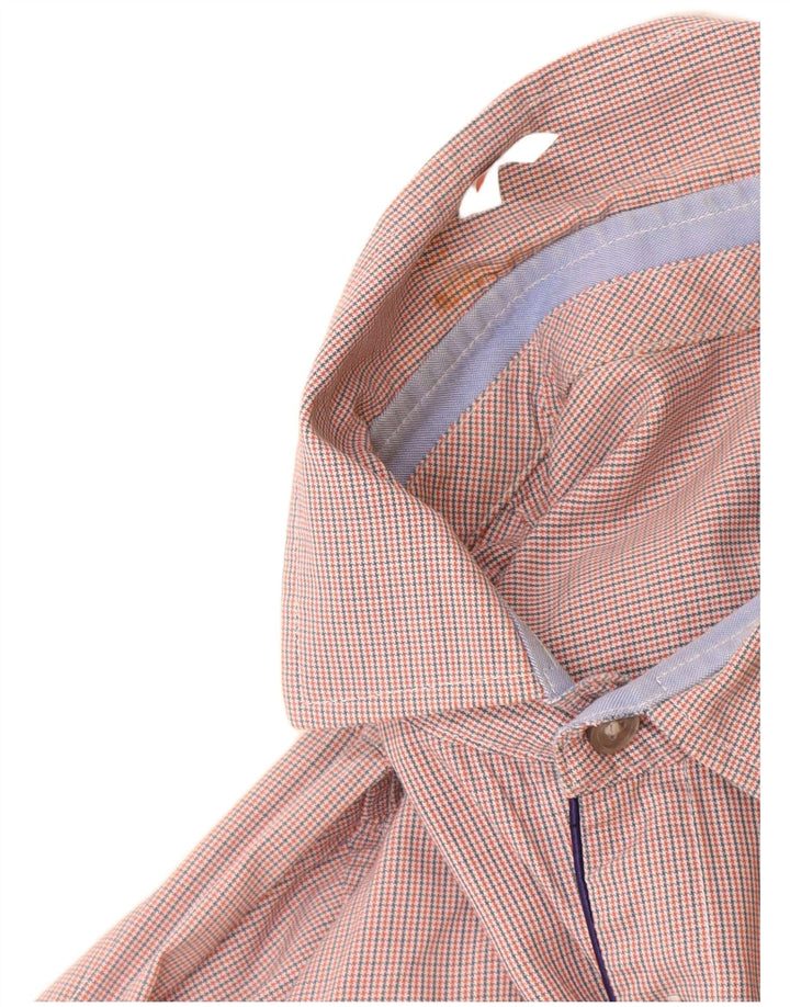 Camisas HUGO BOSS Hombre | Camisa slim fit a cuadros de algodón con pata de gallo naranja grande