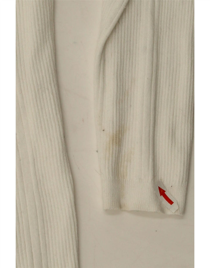 Marks & Spencer Suéter tipo jersey con cuello vuelto para mujer UK 12 Medium Off White