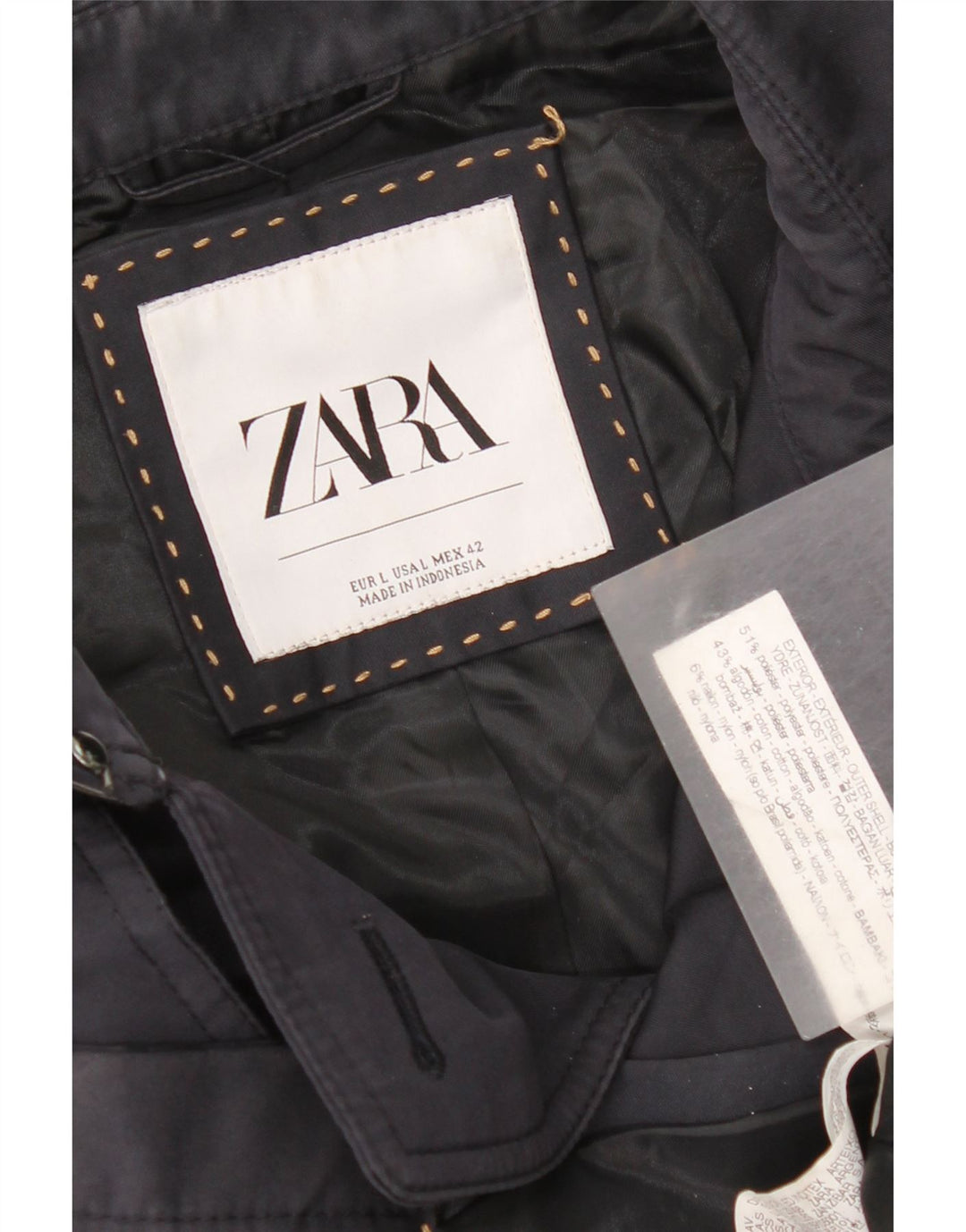 Zara Gabardina para hombre UK 40 Grande Poliéster azul marino