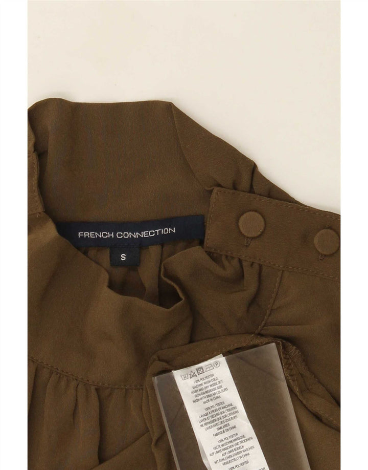 French Connection Blusa de ajuste relajado para mujer UK 40 Small Poliéster caqui