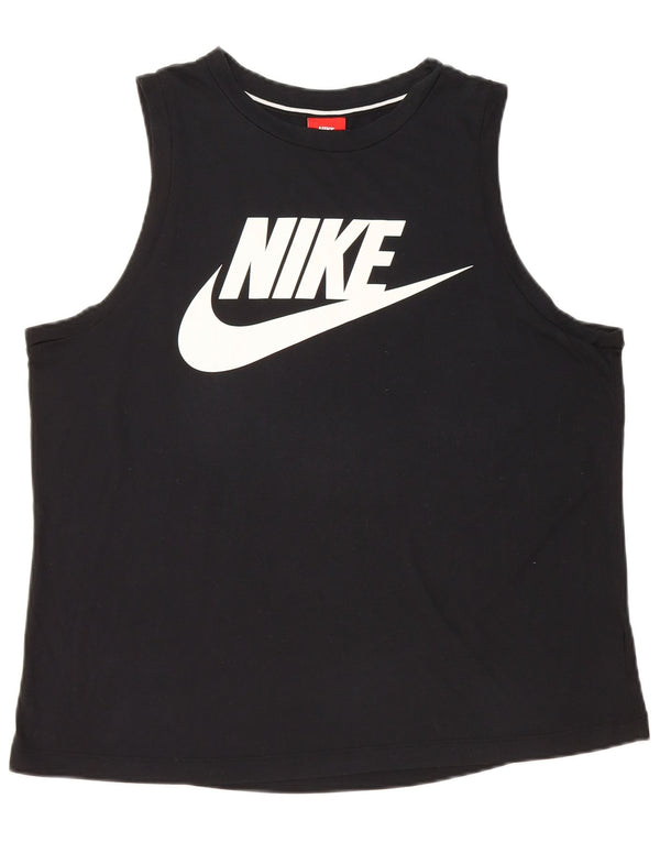 NIKE Camiseta sin mangas gráfica para mujer UK 46 Large Black