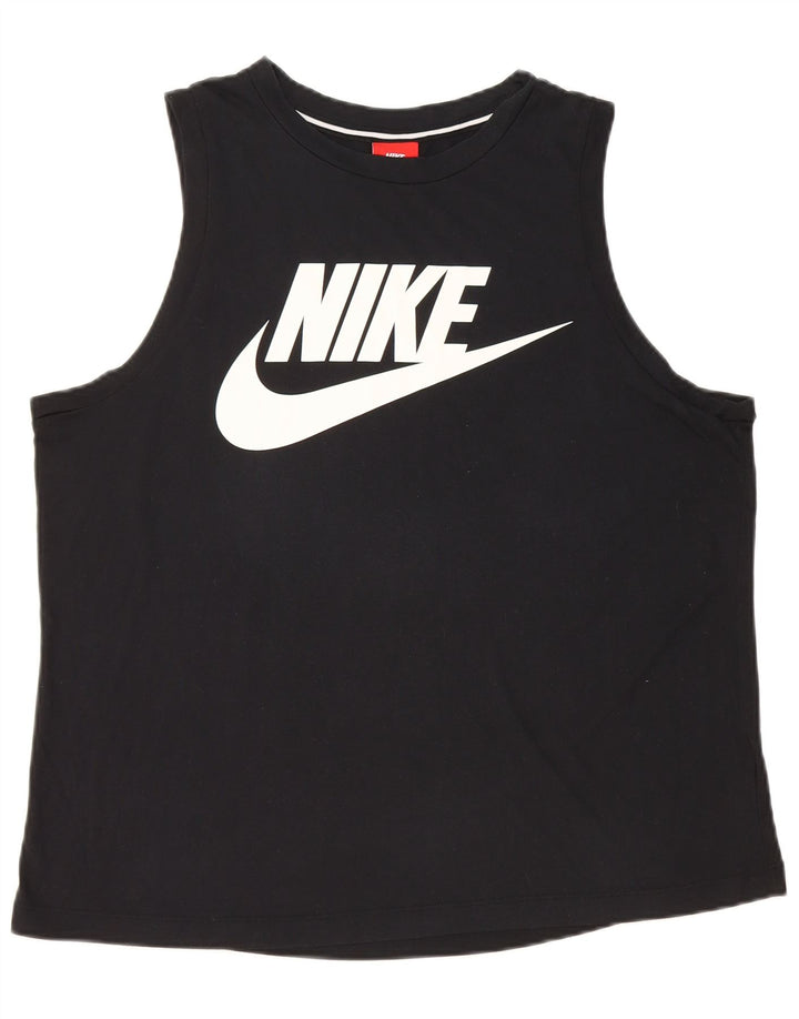 NIKE Camiseta sin mangas gráfica para mujer UK 46 Large Black
