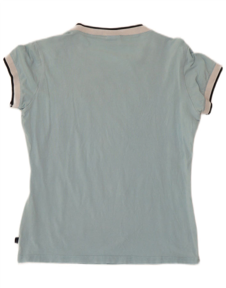 ASICS Camiseta gráfica para mujer Top UK 12 Algodón azul medio