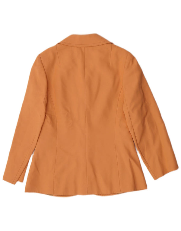 Vintage Mujer 3 Botones Blazer Chaqueta IT 42 Viscosa Naranja Mediana