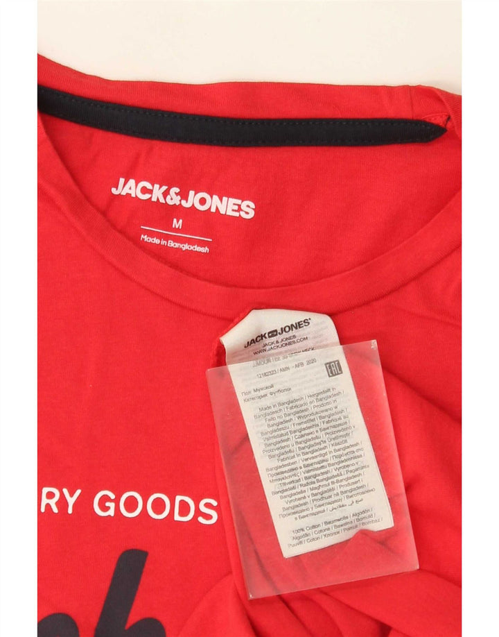 Jack & Jones Hombre Camiseta Gráfica Top Medium Rojo Algodón