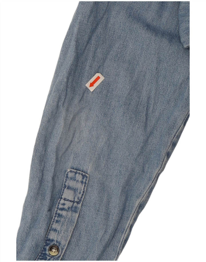 Topshop Camisa vaquera para mujer UK 12 Algodón azul medio