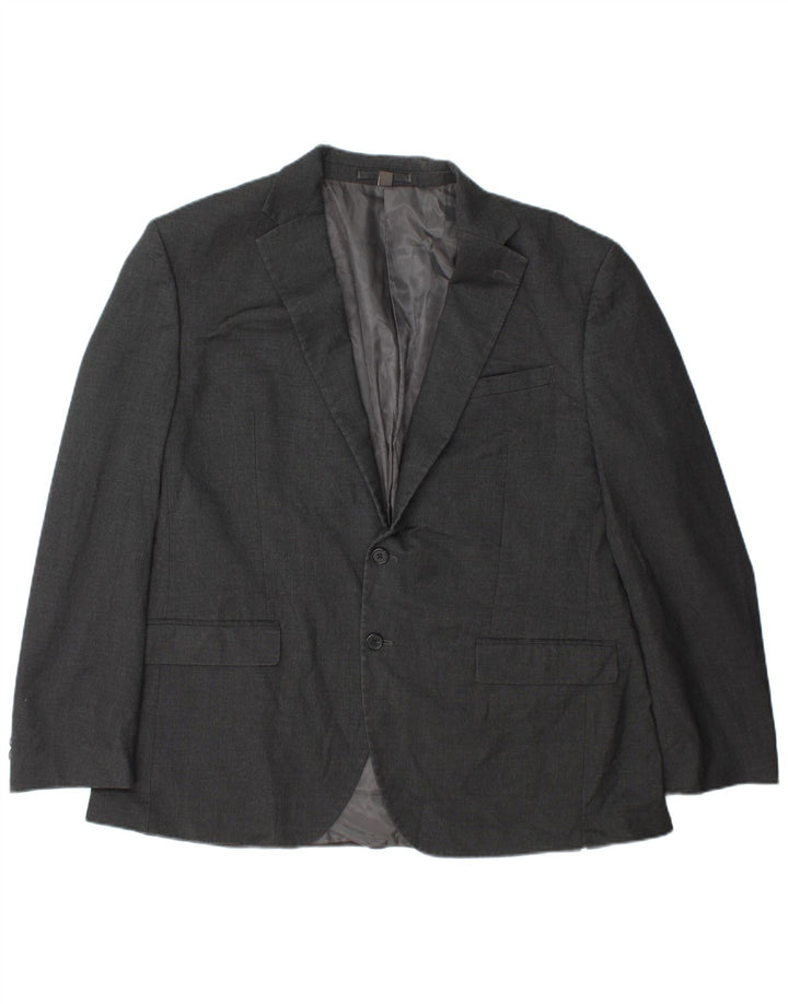 Marks & Spencer Chaqueta tipo blazer de corte regular con 2 botones para hombre Talla 44 XL Gris