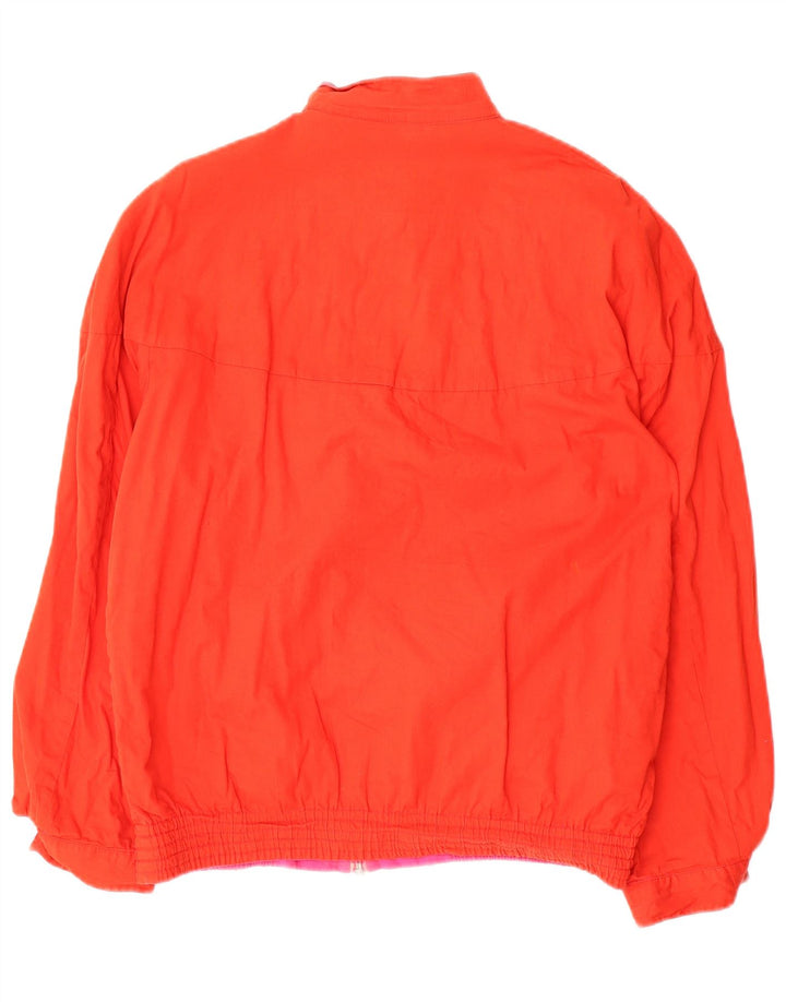 Vintage mujer reversible chaqueta bomber Reino Unido 12 medio rosa geométrico