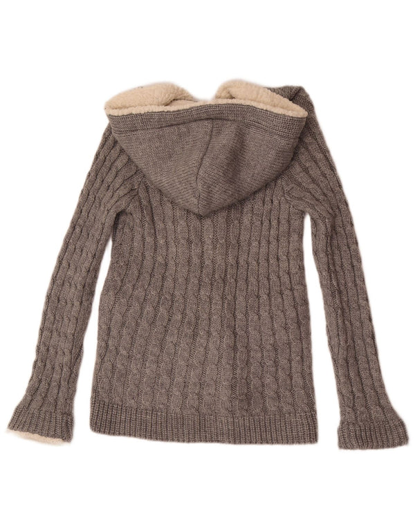 Zara - Jersey con capucha para mujer, talla 10, acrílico gris pequeño