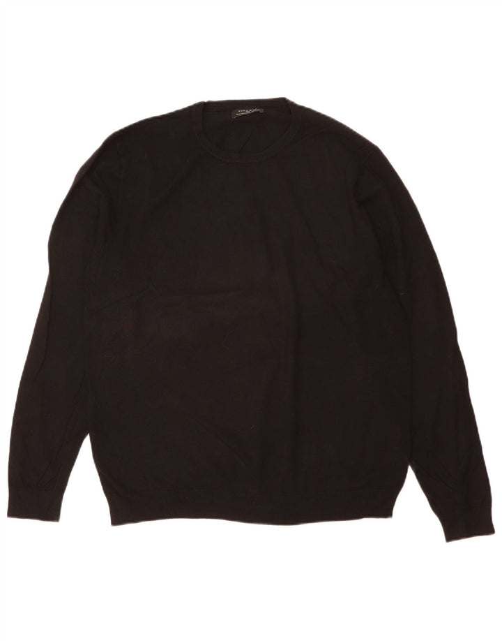 Zara Hombre Jersey Cuello Redondo Jersey XL Negro