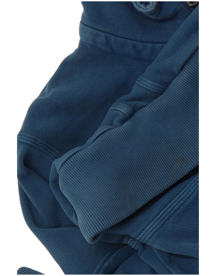 FAT FACE Sudadera con cuello y cremallera para hombre Jersey de algodón azul medio