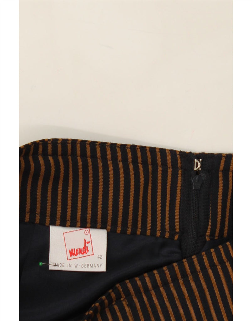 MONDI Womens A-Line Skirt EU 42 Large W30 L25 Brown Striped Polyester Vintage Mondi and Second-Hand Mondi from Messina Hembry 