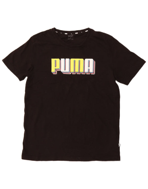 PUMA Camiseta gráfica para hombre Top Medium Black Cotton Sports