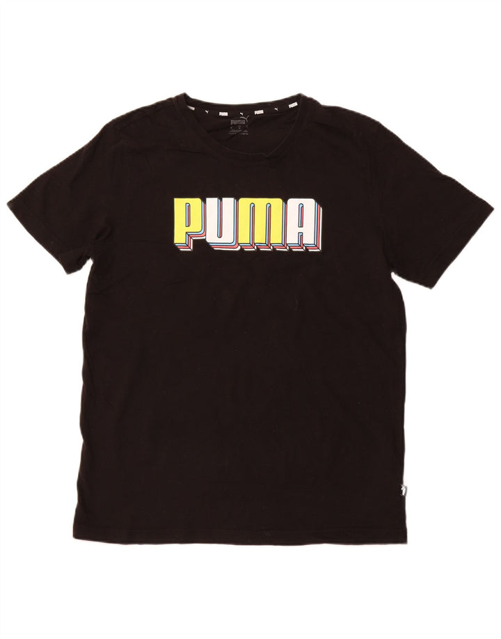 PUMA Camiseta gráfica para hombre Top Medium Black Cotton Sports