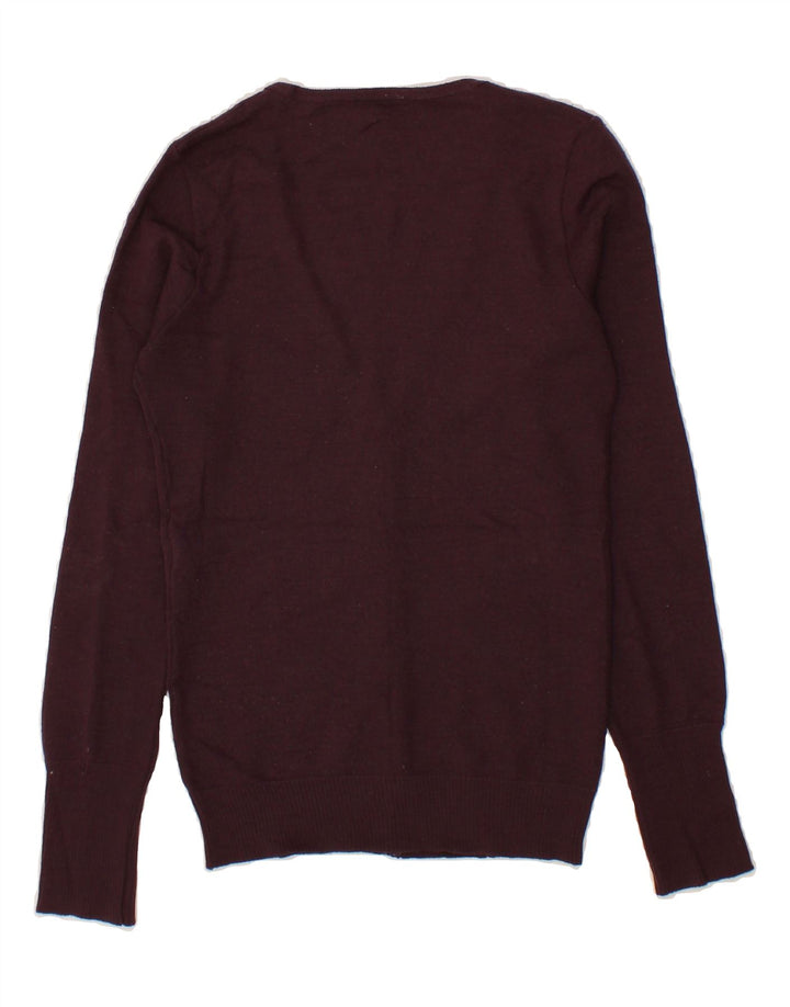 BENETTON Womens Cardigan Sweater UK 12 Medium Burgundy Wool Vintage Benetton and Second-Hand Benetton from Messina Hembry 