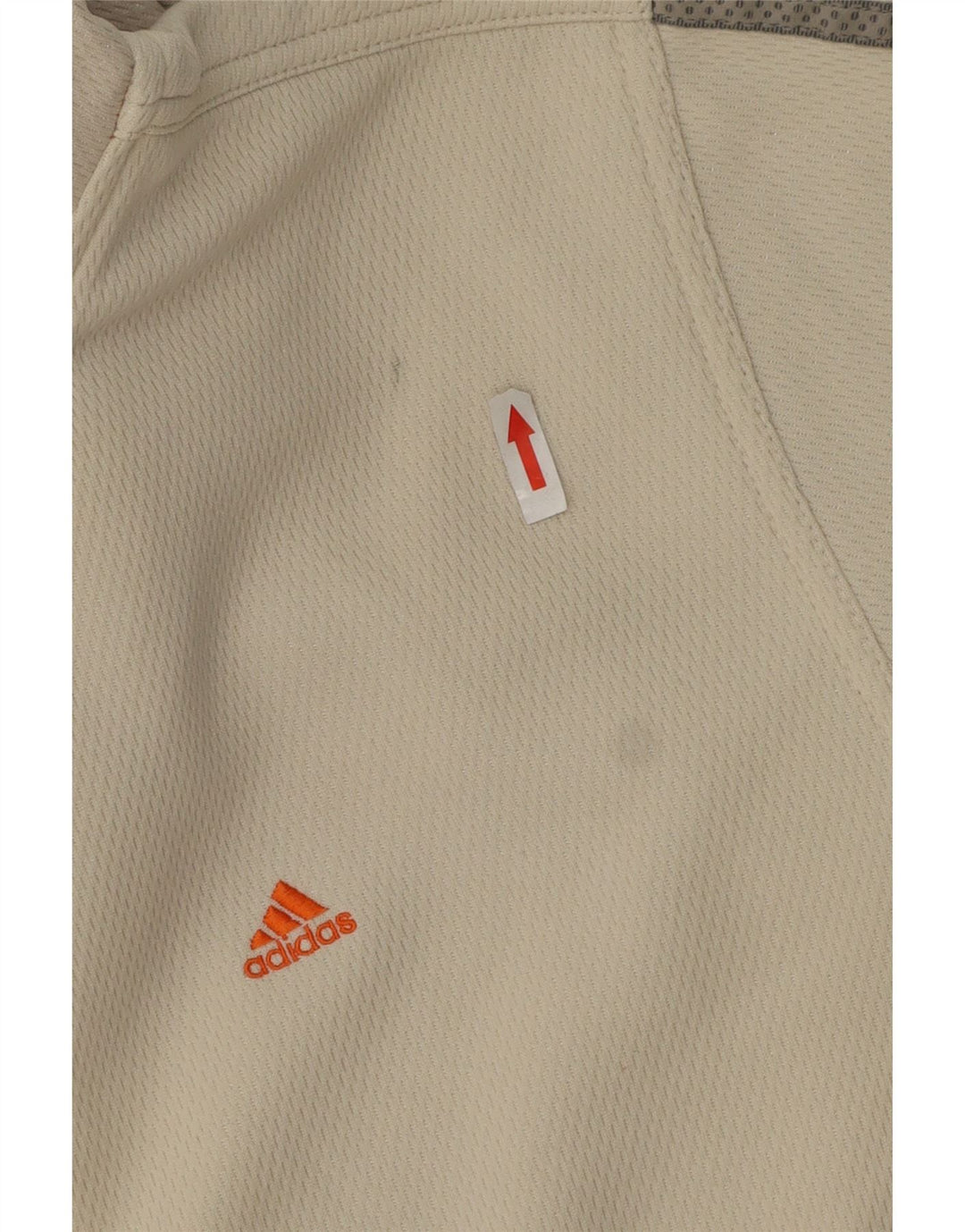 Adidas Hombre Zip Neck Sudadera Con Capucha Jersey Medio Blanco Poliéster