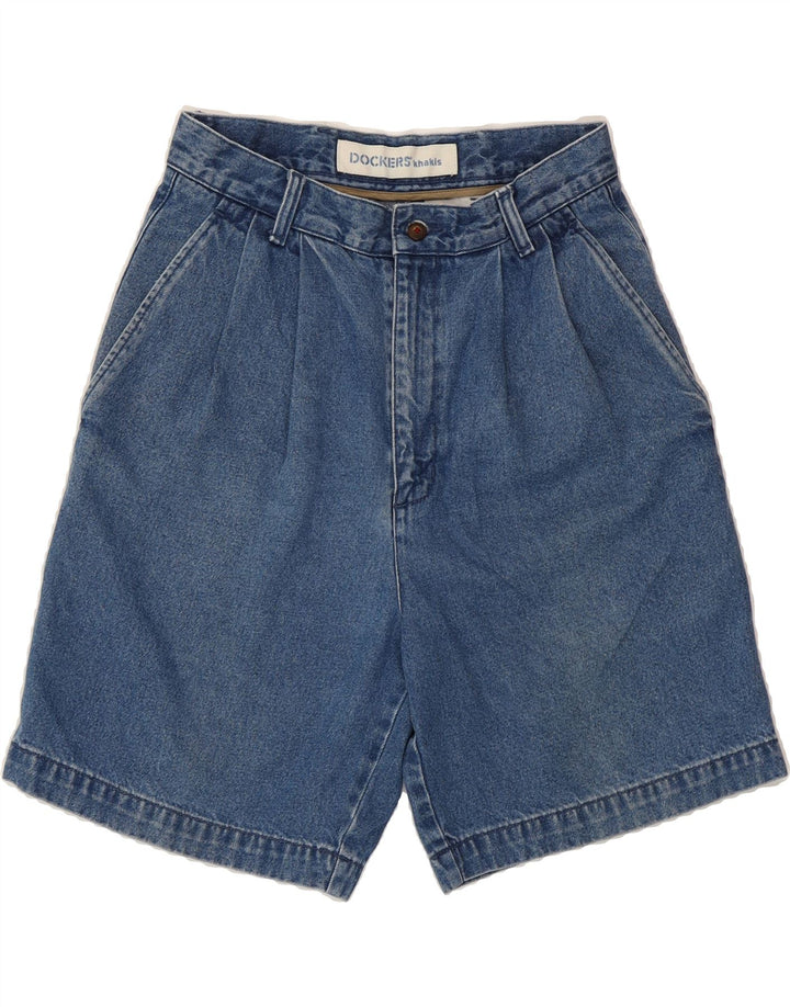DOCKERS Womens Khakis High Waist Denim Shorts W29 Medium Blue Cotton Vintage Dockers and Second-Hand Dockers from Messina Hembry 