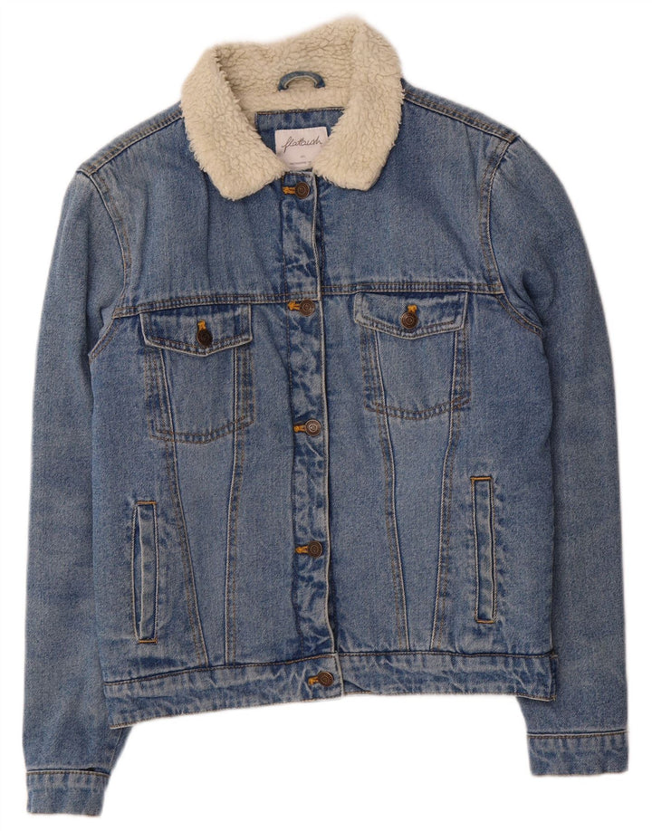Flatbush Chaqueta Vaquera Sherpa Extragrande para Mujer UK 10 Small Poliéster Azul