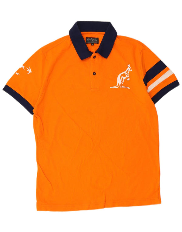 AUSTRALIAN L'ALPINA Polo de hombre de algodón color block naranja medio