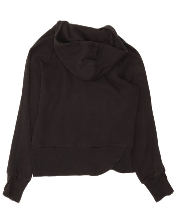 Adidas - Sudadera con capucha y cremallera para mujer, talla 40, algodón negro mediano